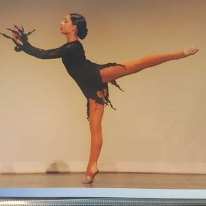 Black lace cover dance dress