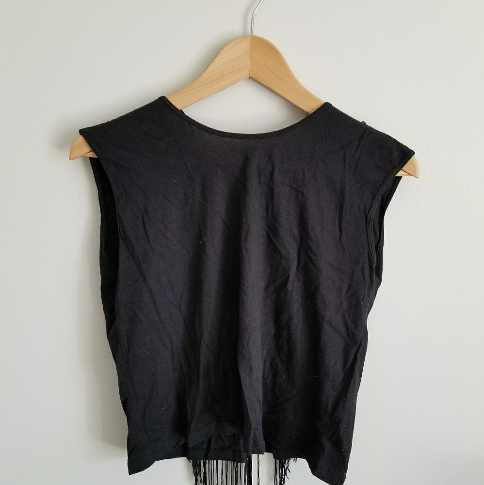 Zara black open back shirt
