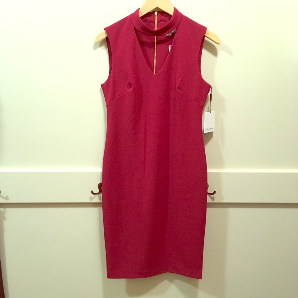 NOT AVAILABLE Calvin Klein crepe cutout sleeveless dress