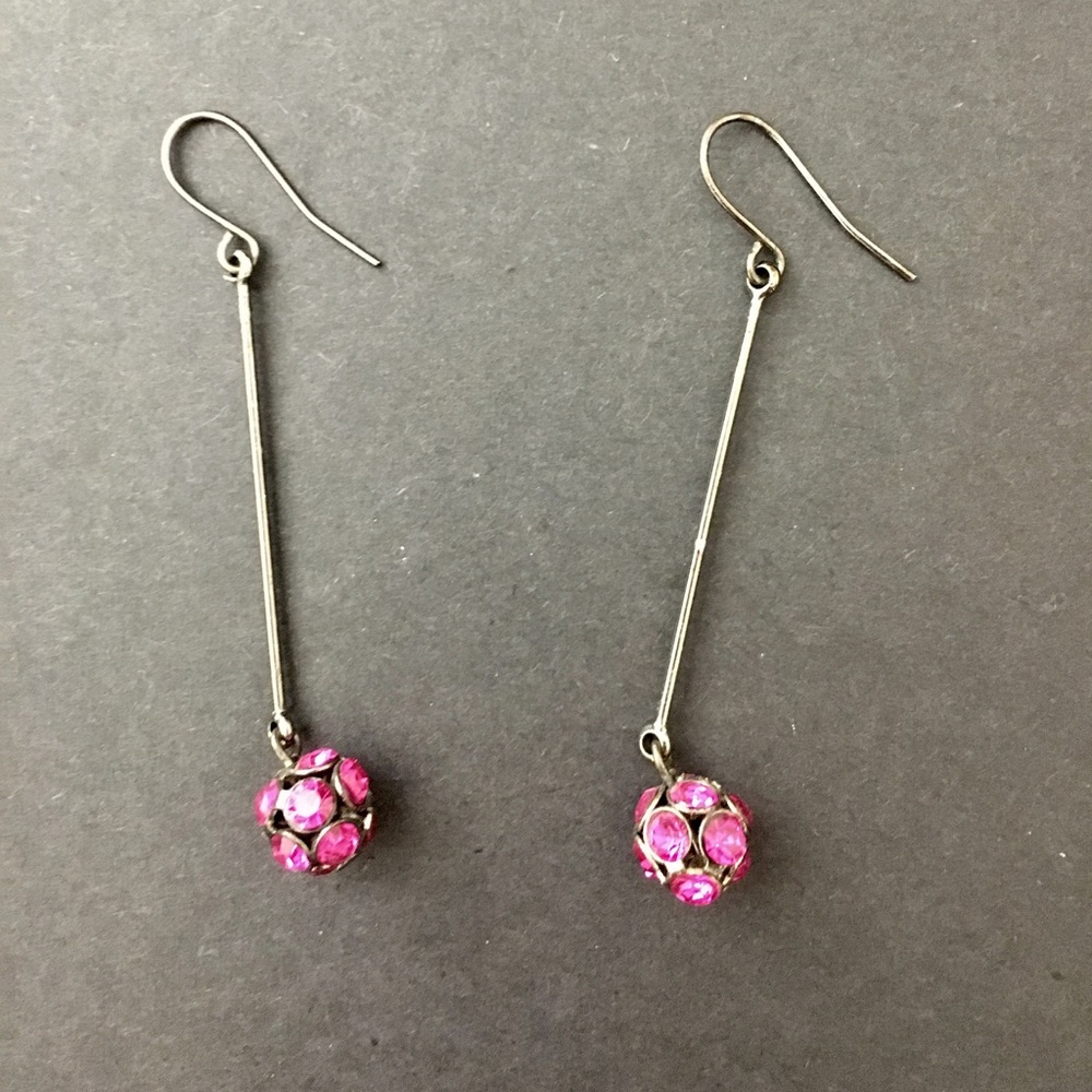 Hot Pink Dangle Earrings