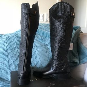 Gucci Guccissima Leather Riding Boots