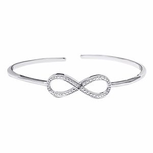 Diamond & Silvertone Infinity Cuff - NWOT