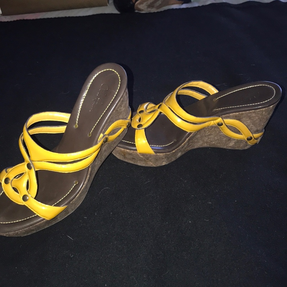 Cole Haan patent cork platforms