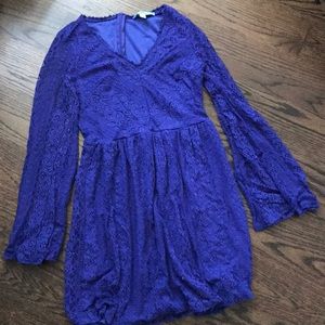 royal blue long sleeve dress