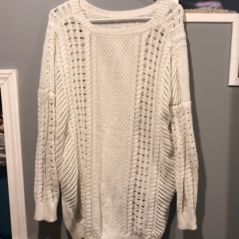 Oversized white winter sweater