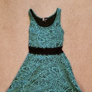 Dark mint green and black dress