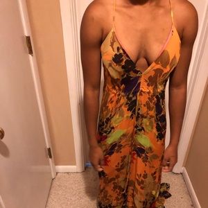 Nicole Miller “Angelina” maxi scarf dress.