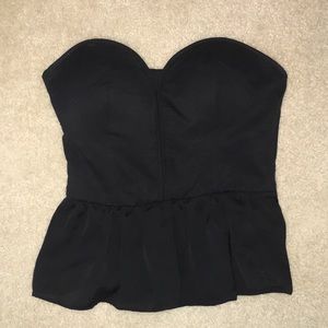 Bardot Strapless Peplum Top
