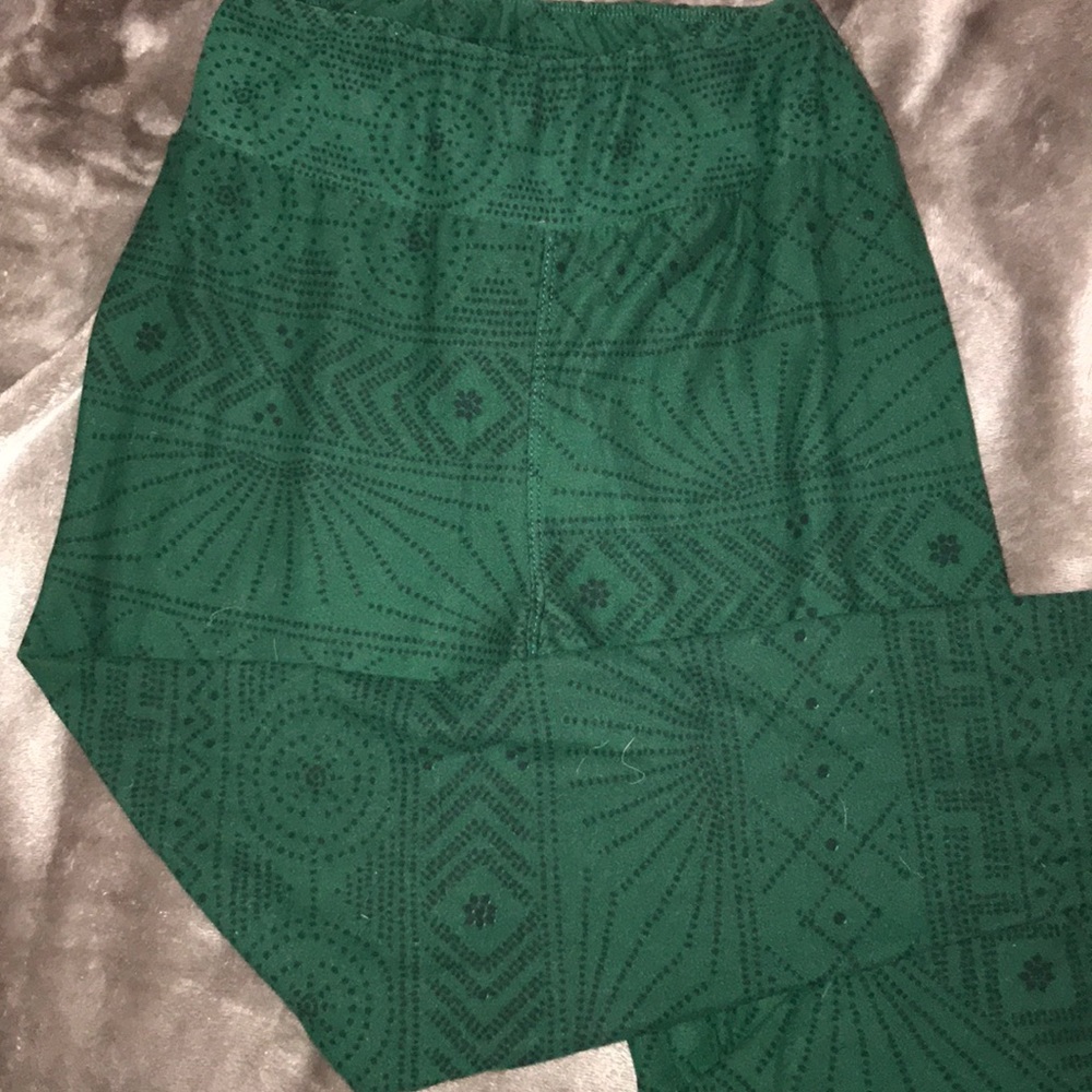 Lularoe green and black leggings