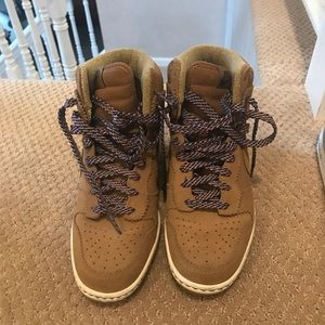 Brown wedges nike hightops