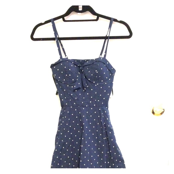 Jessica Simpson Blue and White Polka Dot Dress - Picture 1 of 2