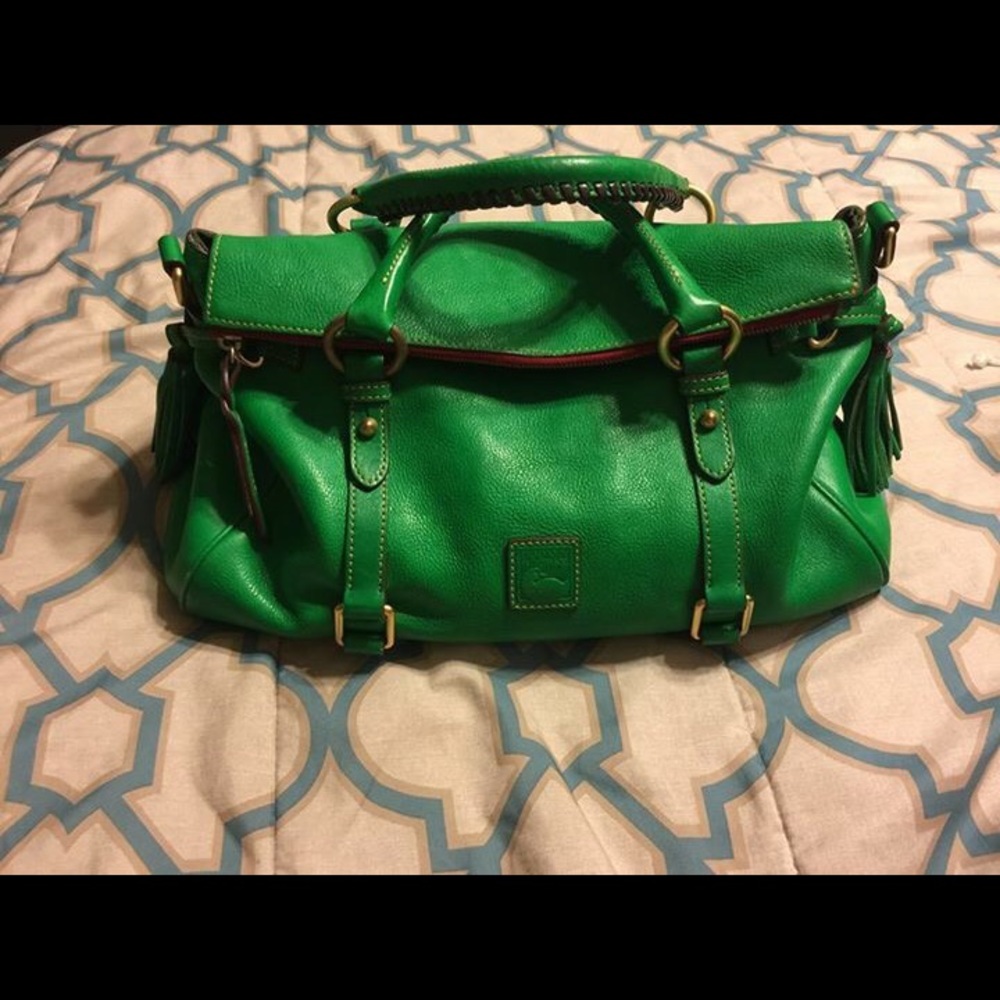Kelly Green Dooney & Bourke Flo Medium Satchel