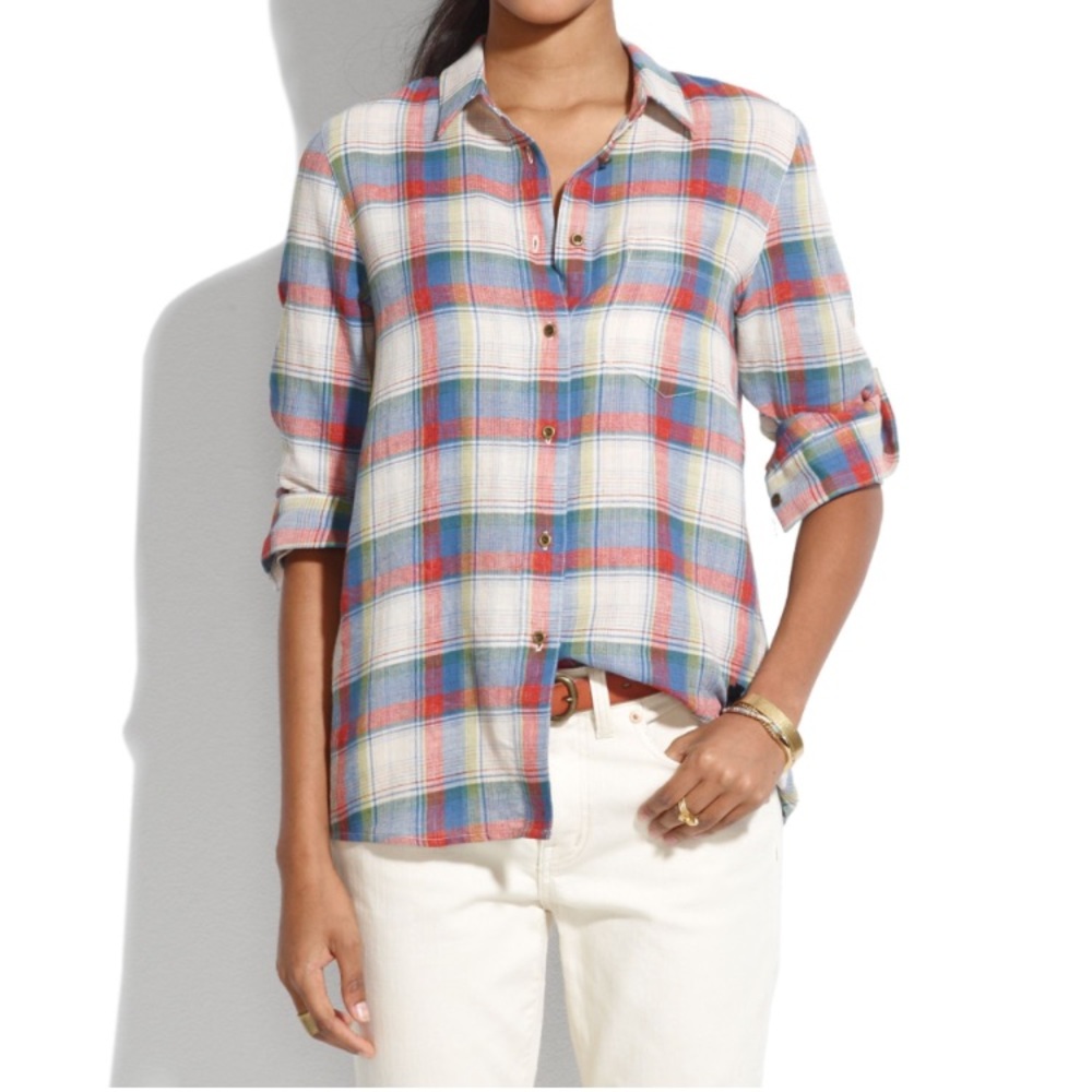 Madewell swingset plaid shirt