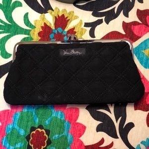 Vera Bradley kiss lock closure black wallet