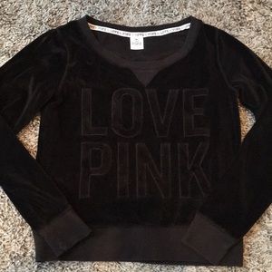 Victoria's Secret Pink velour crewneck sweater