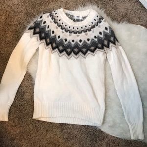 Old Navy White winter patten sweater XS, EUC