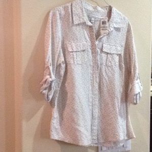 Charter Club 100% linen blouse