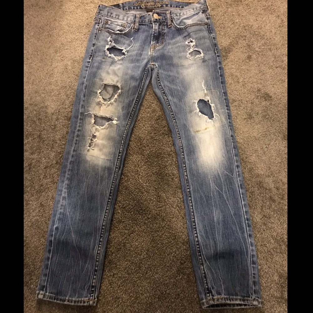 Men’s American eagle ripped/patched skinny jeans