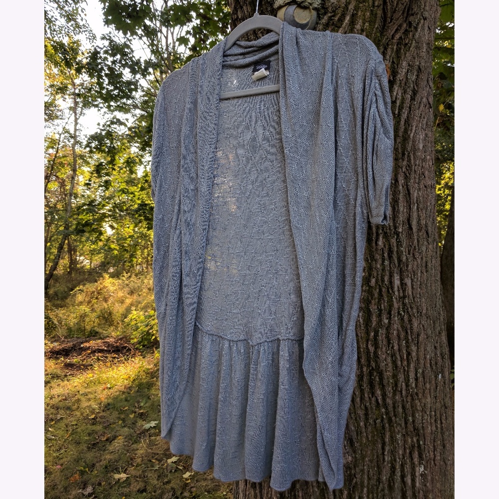 Vanity gray shrug or short sleeve open cardigan