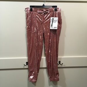 Jolt Cropped Velvet Joggers