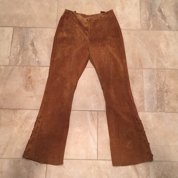 Honey Suede High Waisted Bellbottom Laced Pants