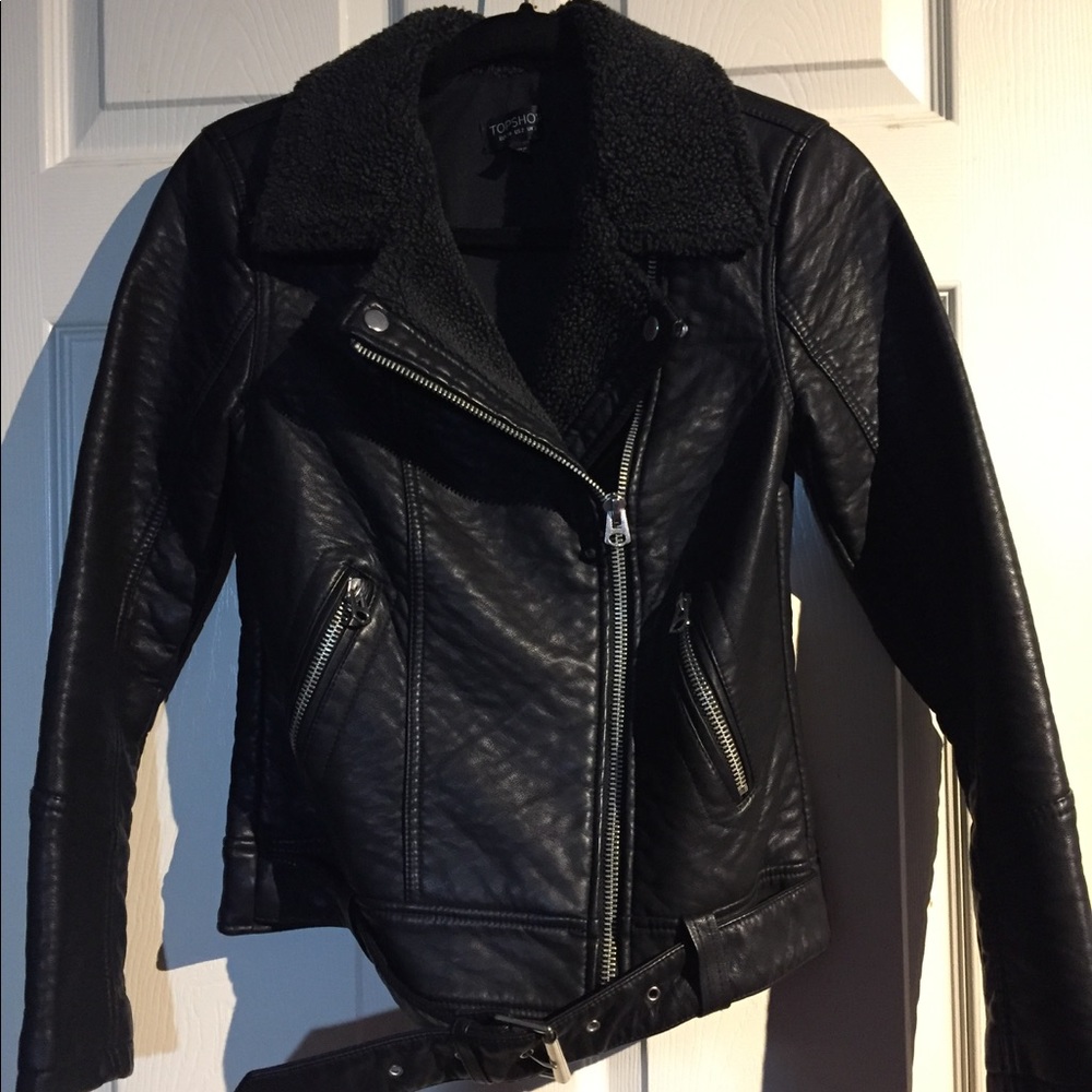 Topshop faux leather jacket size 2