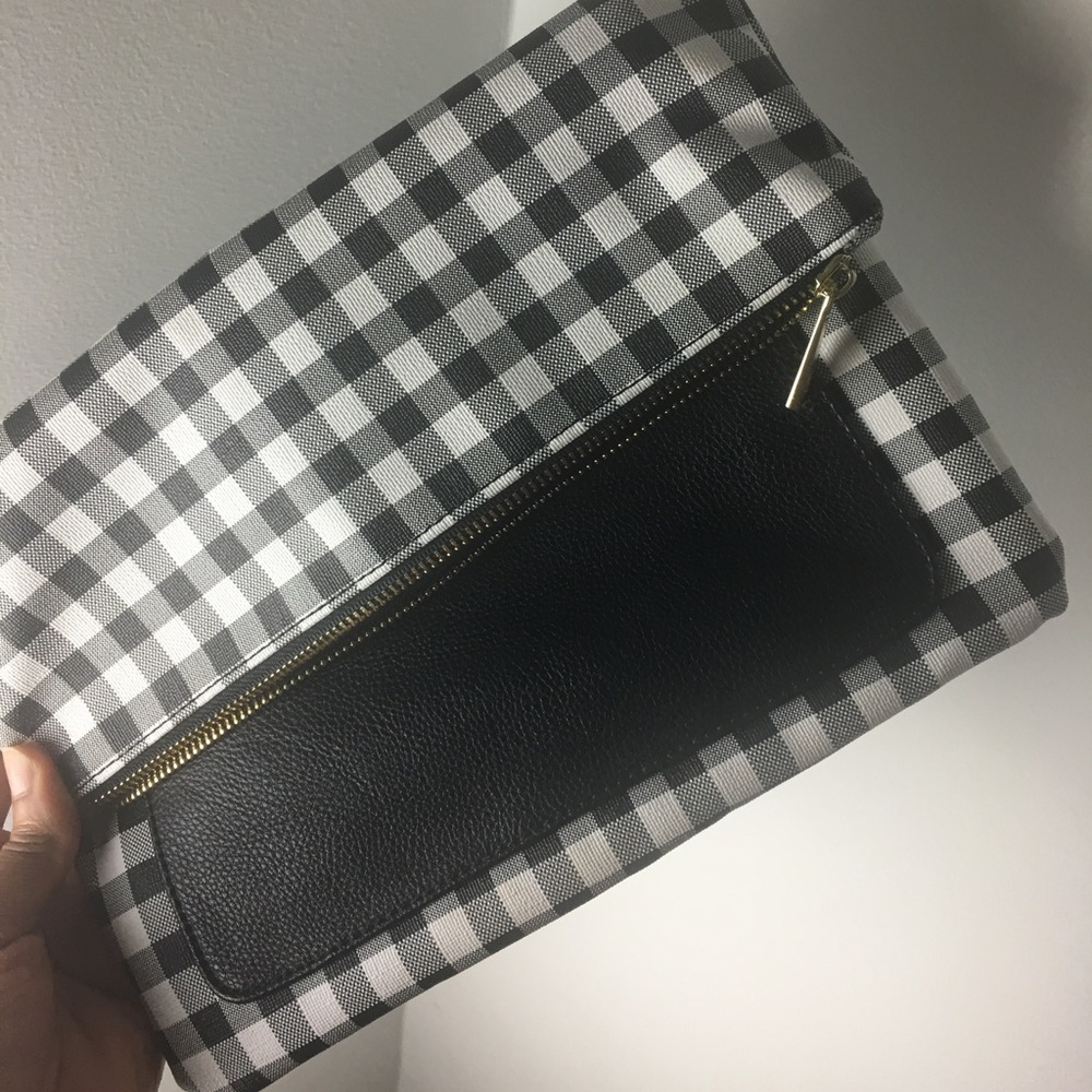 Gingham clutch