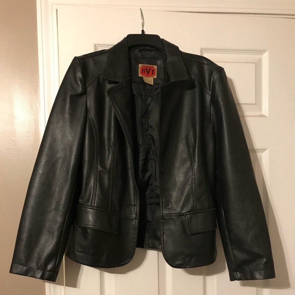 Black faux leather jacket