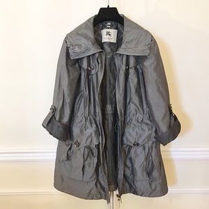 Burberry blue trench coat with detachable hood