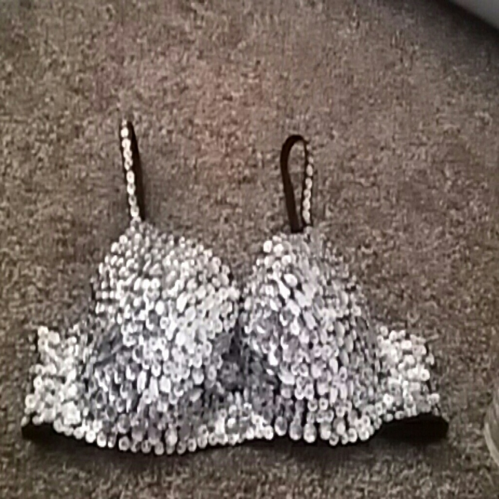 Women rhinestone bra