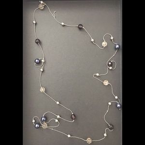 Navy Blue Long Strand Necklace