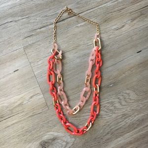 Bright Coral and Pink Statement Necklace