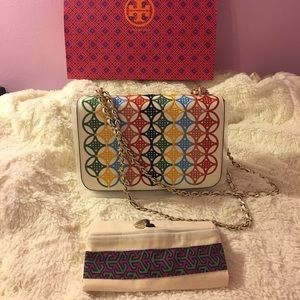 Tory burch Robinson' Embroidered Shoulder Bag