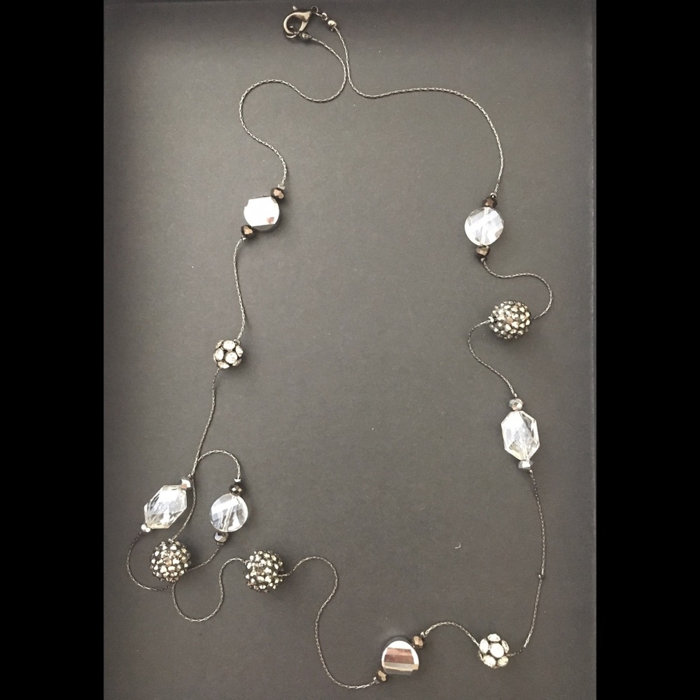 Gray Long Strand Necklace