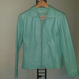 Tiffany Blue Leather Jacket
