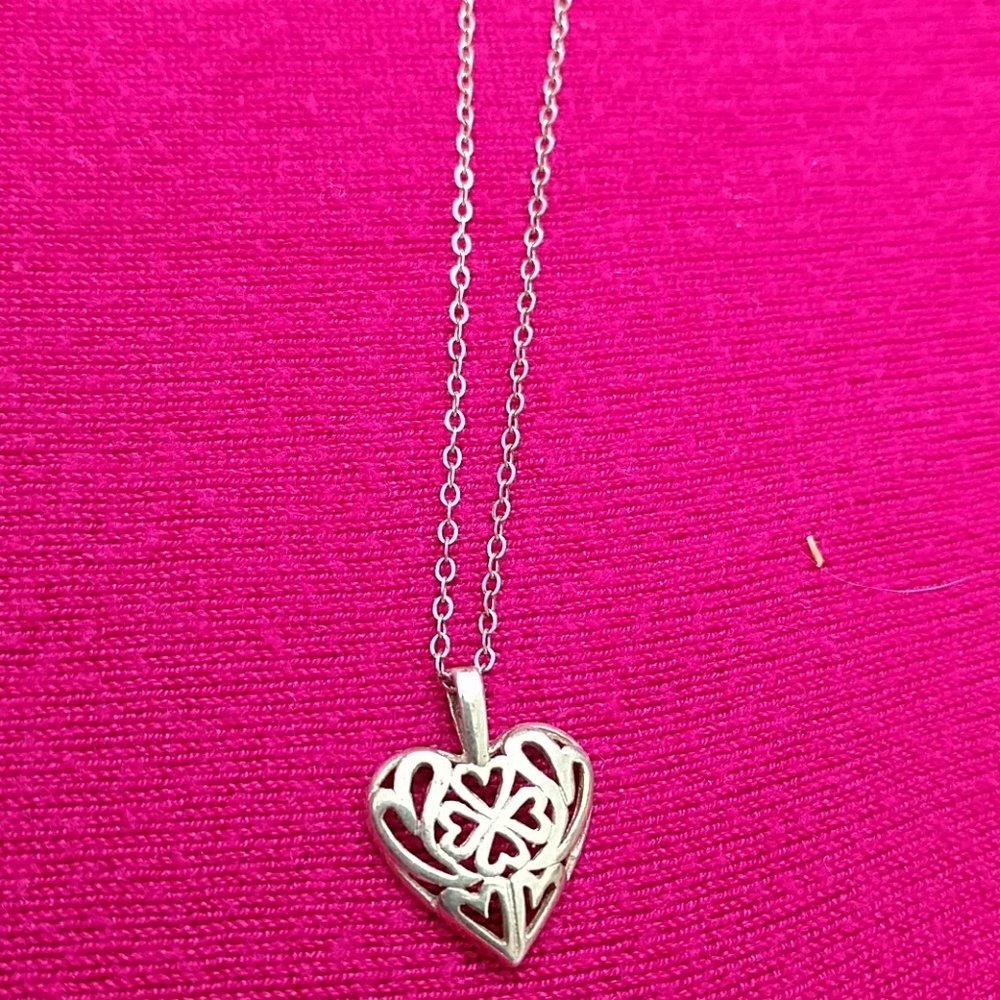 Sterling silver heart pendant necklace