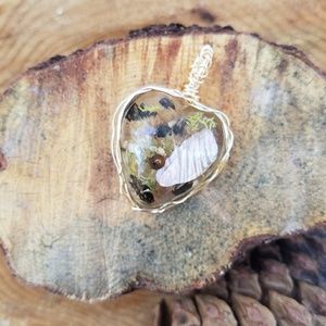 Handcrafted gold tone pendant,  heart shaped