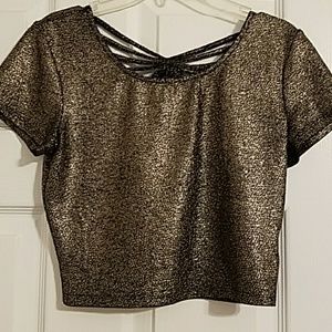 Black and Gold Crop Top