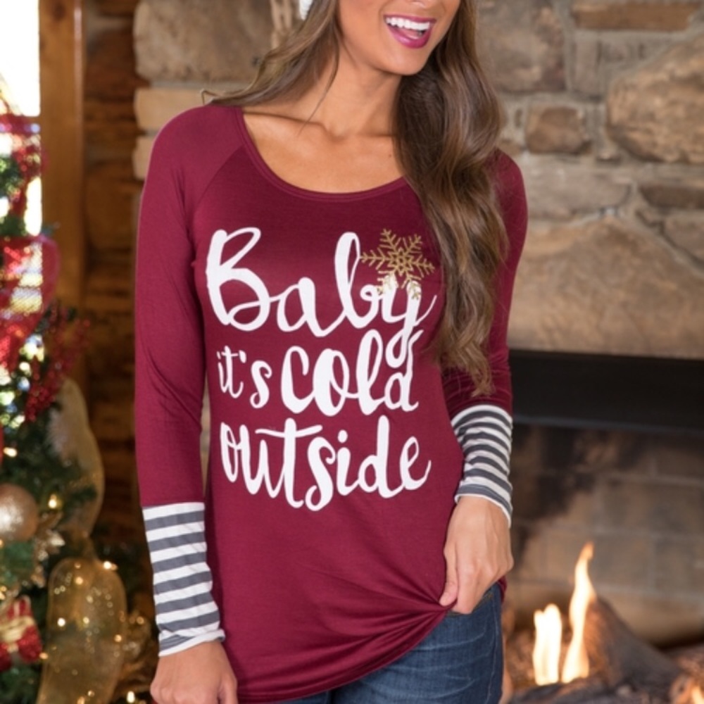 ❌‼️SOLD‼️❌Baby, It’s Cold Outside Long Sleeve