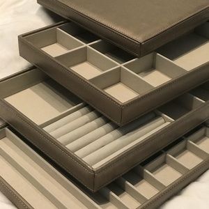 Gold Jewelry Box Stacking Trays