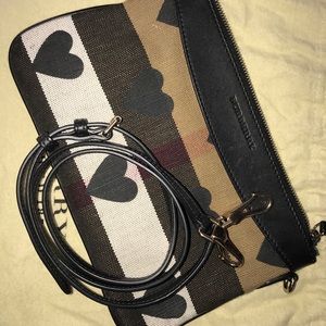 Used Excellent Condition Burberry Clutch w/ Hearts