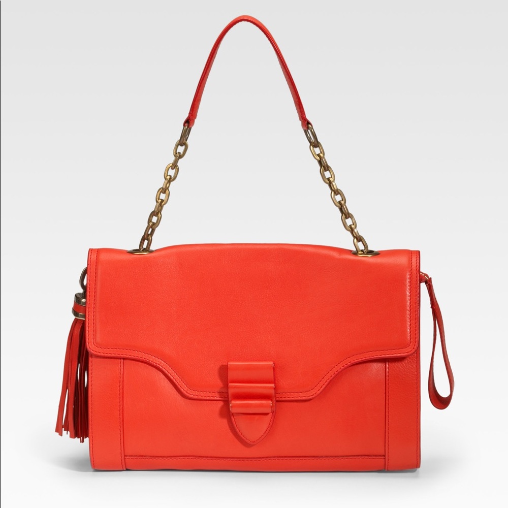 NWT Derek Lam Red Eiko Calf Leather Shoulder Bag