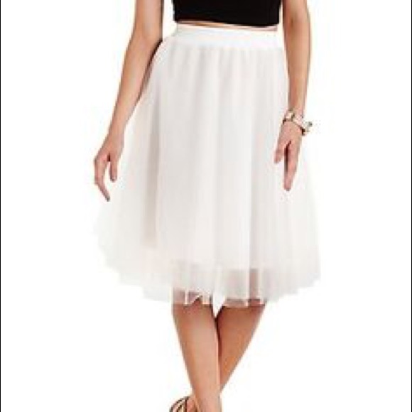 White Tulle Skirt - Picture 4 of 8