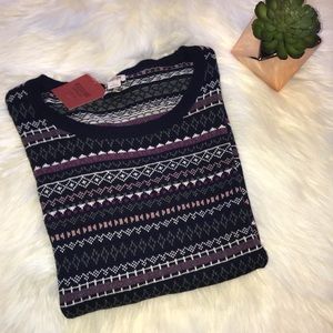 NWT [Mossimo Supply] Navy & Purple Printed Sweater