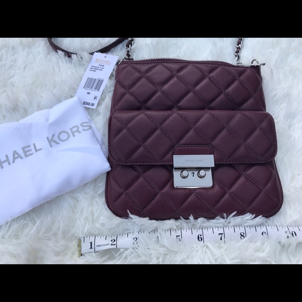 NWT Michael Kors Plum Sloan MD Swing Bag
