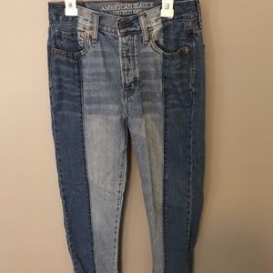 American Eagle Vintage Hi-Rise Two-Tone Jeans