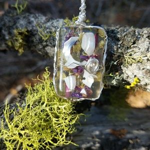 Original handcrafted pendant,  silver tone