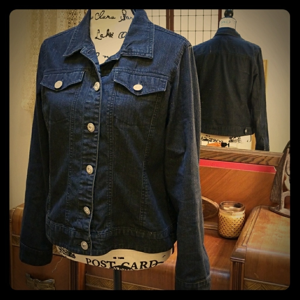 Charcoal Jean Jacket with Stretch