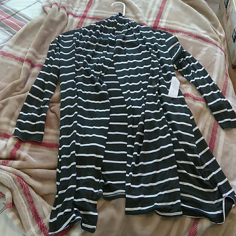 New York & Co. Dark grey & white stripped cardigan