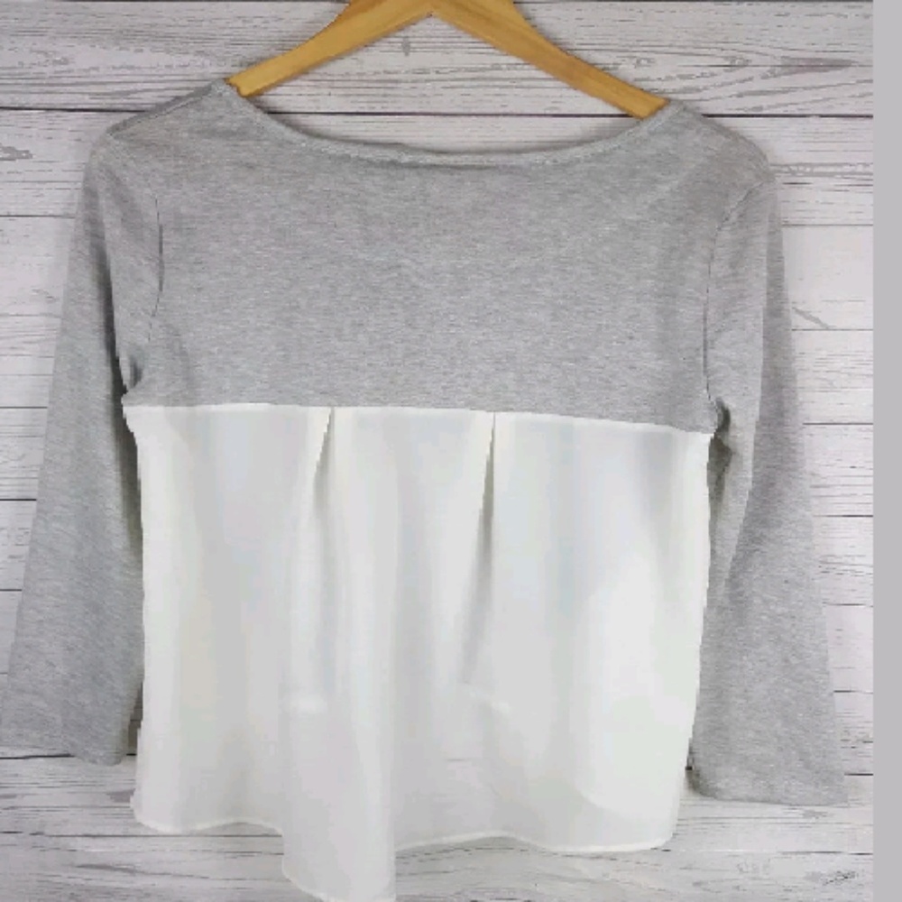 Just Be lace blouse white gray medium - Picture 2 of 5